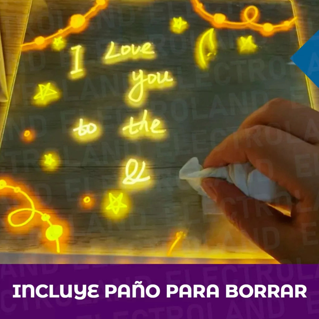 Pizarra Lampara LED Acrílica +7 Colores