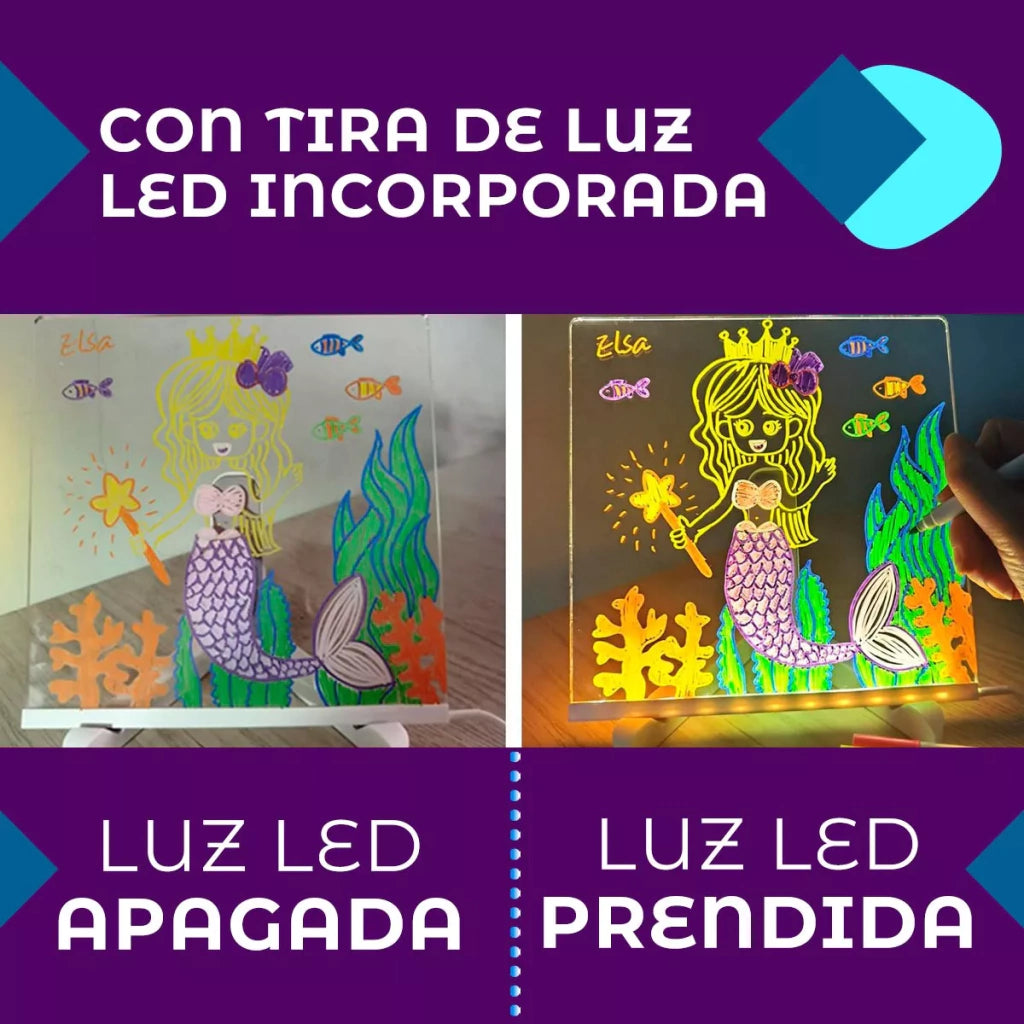 Pizarra Lampara LED Acrílica +7 Colores